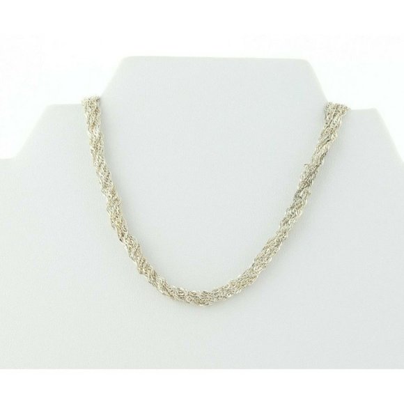 Sterling Silver Multi 7 Strand Twist Chain Necklace 18 inch chain 14 mm wide - Picture 6 of 7